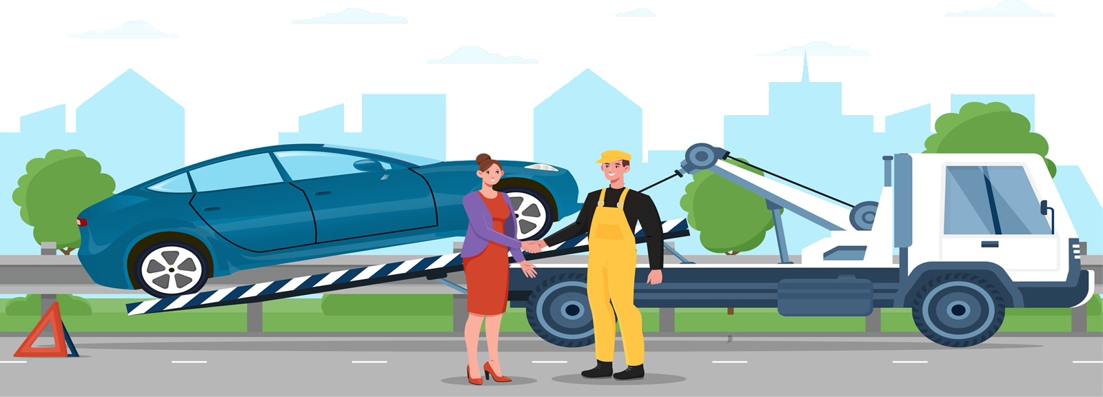 Professional car towing service - environment hazard removal